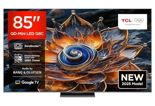 TCL 85Q8C 85-inch QD-Mini LED TV, 4K HDR Premium 5000, ZeroBorder™, TV (Dolby Vision IQ & Atmos, CrystGlow WHVA panel)