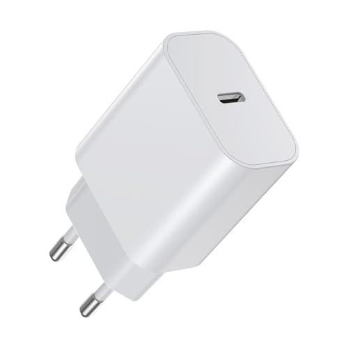 BHHB 20W Caricatore USB C, Blocco di Alimentatore Spina Sviluppato per A-pple, Presa USB C compatibile con i-Phone 17/16/15/14/13 Plus Pro Max Mini, Air-Pods i-Pad, Samsung Galaxy S25/24/23(1 Pezzi)