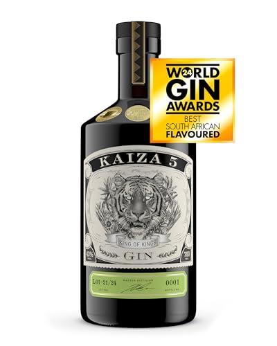 KAIZA 5 GIN - 0,7 l - 43% | Il pluripremiato gin premium del Sudafrica/Città del Capo | Occhi di tigre brillanti | Fresco, morbido ed esotico con ribes nero e pompelmo | Perfetto per un gin tonic