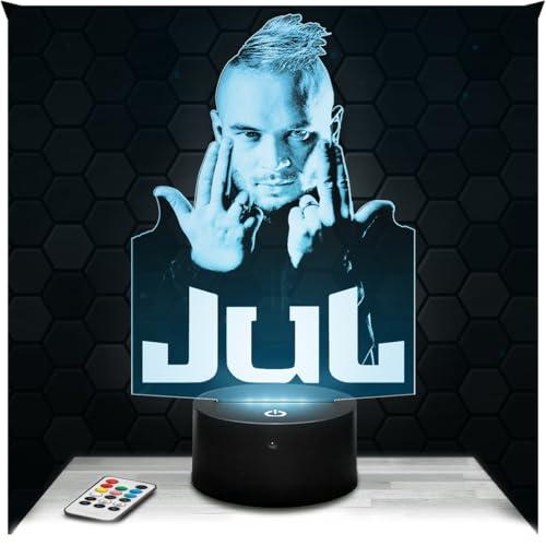 Lampephoto.fr - Lampada 3D J ul, Luce Notturna Tattile Rapper Jul Illusione 3D Led, Idea Regalo di Natale per Ragazzi e Ragazze Lampada da Notte per Bambini o Adulti TOP