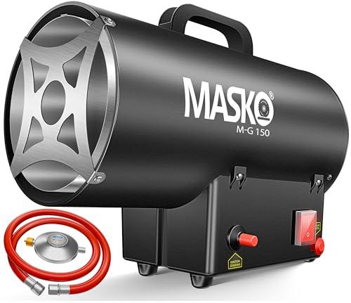 Masko® Termoventilatore a Gas Riscaldatore a Gas Cannone riscaldante Stufa a Gas Riscaldatore per edifici Riscaldatore a Gas Stufa generatore d'Aria Calda con Tubo del Gas, Nero 15 KW