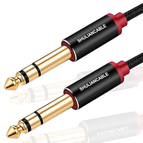 SHULIANCABLE Cavo Audio Jack 6.35mm Stereo, Chitarra Jack Cavi Connettori per Chitarra, Basso Elettrico,Amplificatore,Mixer Audio, etc (2M)