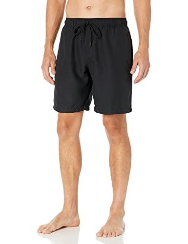 Amazon Essentials Shorts da Bagno da 23cm con Fodera Interna in rete, Tasche, Chiusura con Coulisse Uomo, Nero, L