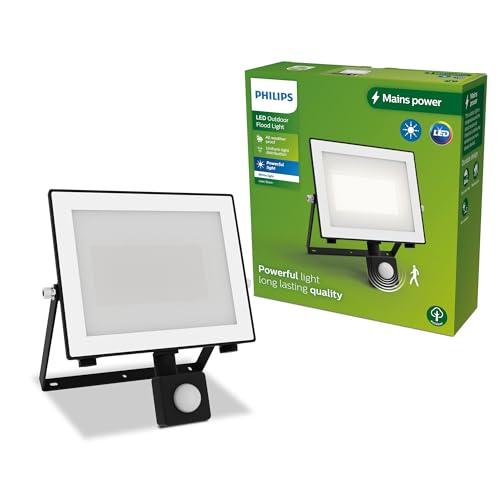 PHILIPS Lois Proiettore da esterno con Sensore, 50 W, 3000 K, Nero