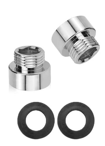 Riduzzione da 3/4 a 1/2, 2 pezzi di riduttore da 3/4 pollici filettatura interna a 1/2 pollici filettatura esterna, raccordo filettato in acciaio inox riduttore, prolunga per rubinetto per connessioni