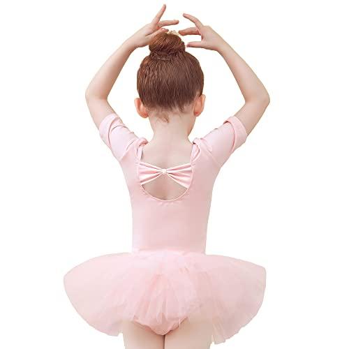 Tancefair Ragazza Vestito da Balletto Cotone Balletto Leotard Danza Tutu Body Ginnastica Cotone Costume Vestito Body con Gonna tutù