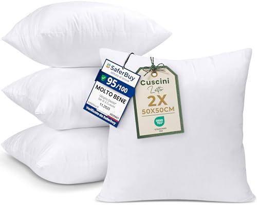 Utopia Bedding Set di 4 Cuscini, 50 x 50 cm Imbottitura per Cuscini, Cuscini Divano, Cuscino Interno (Bianco)