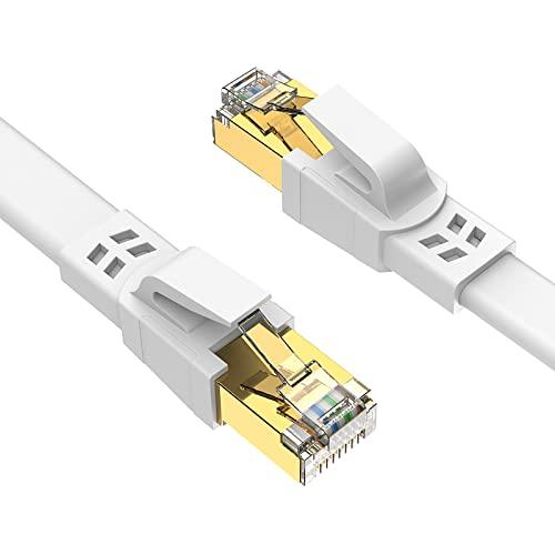 Ercielook Cavo Ethernet 5m, Cat 8 Cavo LAN schermato professionale, cavo di rete Cat8 ad alta velocità 40 Gbps e 2000Mhz per router/giochi/modem
