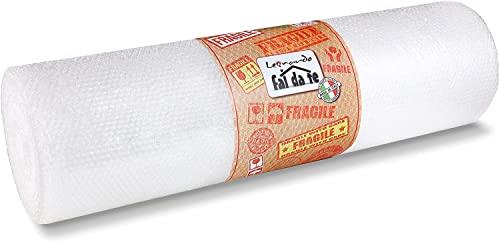 Leonardo Fai Da Te Pluriball a bolle d'aria di alta qualita 10 m x 100 cm , ideale come pellicola di imballaggio per porcellana e oggetti fragili, pellicola per la spedizione - 1 PEZZO