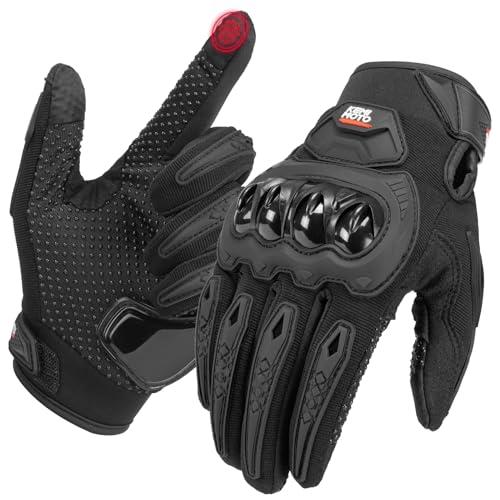 KEMIMOTO Guanti Moto Estivi, Guanti da Moto Uomo Donna, Guanti Moto con Protezione Dura, Guanti Sportivi Traspiranti per Moto, Ciclismo, Campeggio, Outdoor e Attività Sportive