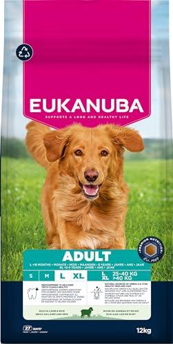 Eukanuba Mangime secco per cani con agnello e riso per razze di taglia grande, mangime secco premium per cani adulti, 12 kg