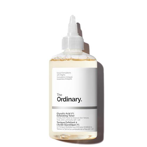The Ordinary Glycolic Acid 7% Exfoliating Toner 240ml, Esfoliante Acido Glicolico, Tonico quotidiano illuminante e levigante per un tono della pelle più uniforme