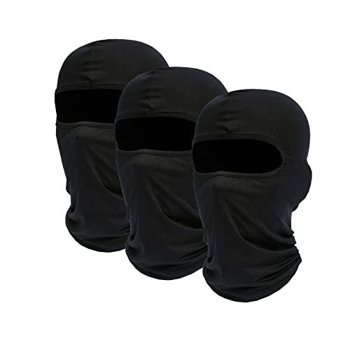 NITAIUN 3 Pezzi Passamontagna Sci Balaclava Moto Maschera Morbido e Traspirante Unisex Sottile Tessuto Elastico Traspirante Antivento per Sport Ciclismo ed attività all’Aria Aperta Unisex (3 Pezzi)