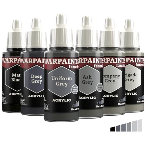 The Army Painter, Warpaints Fanatic Flexible Triad: Black & Greys, 6x18 ml Colori Acrilici - Colori modellismo per Miniature Dnd e Warhammer 40k