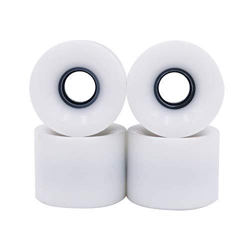POFET Ruote per skateboard longboard, 60 x 45 mm, 78 A, ruote di ricambio anche per Cruiser Pennyboard Waveboard Snakeboard, ideali per principianti, set da 4, colore: bianco