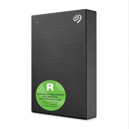 Seagate One Touch, 4 TB, disco rigido esterno portatile, crittografia hardware attivata mediante password, PC, notebook e Mac, USB 3.0, Nero, con 2 anni di Rescue Services (STKZ4000400)