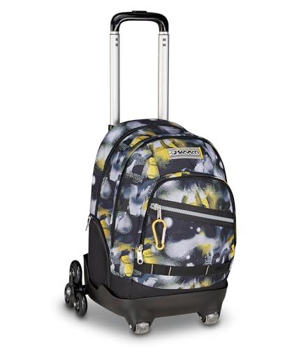 Seven Trolley Scuola Comby 8 Ruote GOLDEN PAINT, Grigio, 31 L, Scomponibile, Uso Zaino, Tasche multiuso, Tasca porta pc, Struttura pieghevole, Barra telescopica, Scuola elementare e media, Bambini
