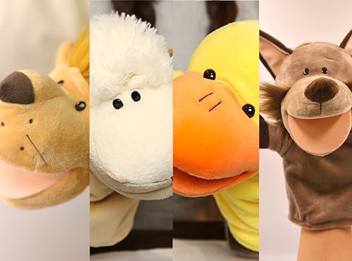 LOMTRATS Marionette a Mano con Animali per Bambini,Il Bambino Include Lupo Leone ecc.Bocche Aperte Mobili,Perfette per Raccontare storie,Insegnare,Scuola Materna,Regali di Compleanno