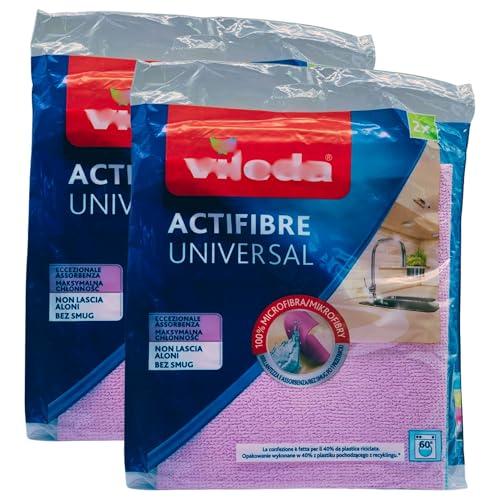 FEI FAN Panno ACTIFIBRE UNIVERSAL Per Suprfici Pulite In Una Sola Passata. Panno 100% Microfibra, Che Garantisce La Massima Assorbenza e Non Lascia Aloni - 27x30,5cm (2 Confezioni)