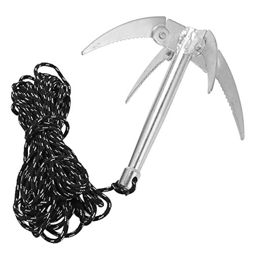 HERCHR Ancora per Erbacce da Pesca, Coltello Pieghevole per Rimuovere L'erba d'Acqua con Corda da Traino per Ancoraggio da 10 M per Canoa da Kayak da Pesca