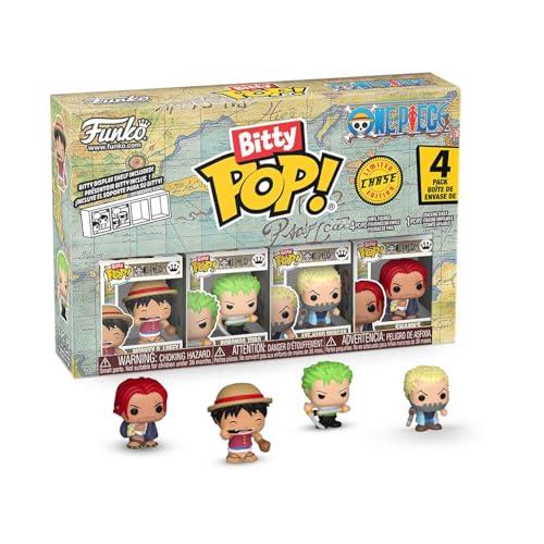 Funko Bitty Pop! One Piece - Luffy 4pk E una Mini Figura Misteriosa a Sorpresa - 0.9 Inch (2.2 Cm) da Collezione - Ripiano Espositivo Impilabile Incluso - Idea Regalo - Borse Party Stocking
