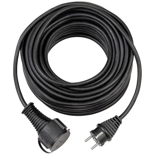 Prolunga Elettrica 10 Metri in Gomma per Uso Esterno BRENNENSTUHL, Prolunga Impermeabile Nera Schuko con Protezione IP44, Cavo H05RR-F 3G15, Nera