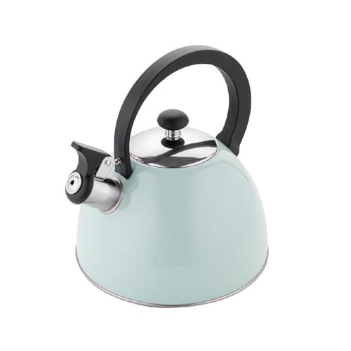 FLORINA Bollitore Acqua (2,5 l) I Bollitore da Fornello BRILLO I Bollitore con Manico in Bachelite I Antigraffio I Bollitore per Fornelli a Induzione, Gas, Elettrici I Colore: Menta