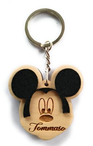 Portachiavi personalizzato Topolino con nome personalizzato - sconti su quantità - segnaposto, decorazione bomboniera, idea regalo personalizzato