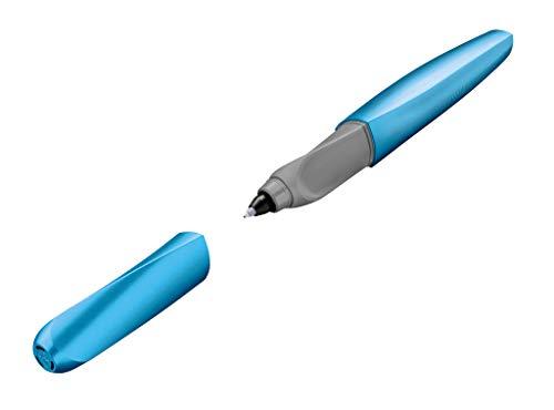 Pelikan Twist Frosted Blue, Penna Roller Sferografica Ergonomica, per Destrimani e Mancini, per Scuola e Ufficio, Punta M Indeformabile, 2 Cartucce KM Blu Incluse, Ricaricabile