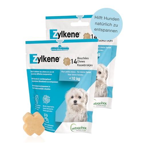 Vetoquinol Zylkene Chews 75 mg | Confezione doppia | 2 x 14 Chews | Mangime complementare per cani e gatti | Più benessere in situazioni sconosciute