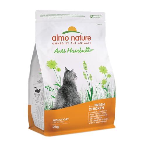 Almo Nature Anti-Hairball con Carne Fresca - Cibo secco completo per gatti adulti con Pollo Fresco. Sacchetto da 2 Kg