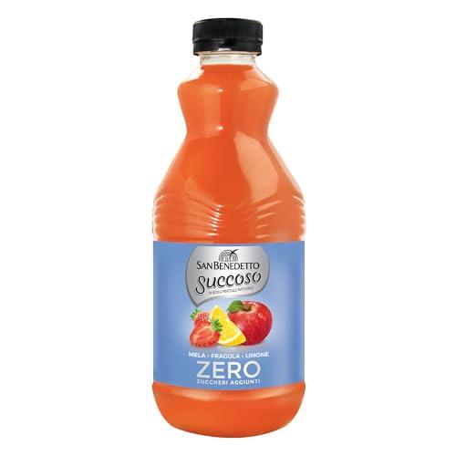 San Benedetto, Succoso Zero alla Mela, Fragola e Limone, 900 ml Bevanda Leggera e Dissetante in Acqua Minerale Naturale, Senza Zuccheri, Conservanti Coloranti e Glutine