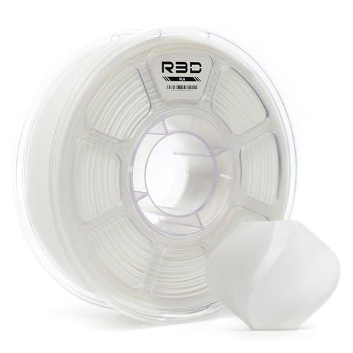 R3D Filamento 3D PLA da 1,75 mm, 0-370 mm/s, stampa ad alta velocità, precisione dimensionale +/- 0,02 mm, bobina di plastica trasparente da 1 kg, filamento per stampa 3D(Bianco)