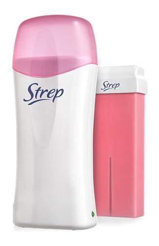 Strep - Scaldacera Elettrico, Kit Epilazione professionale e di Lunga Durata, inclusi una Ricarica di Cera e 15 Striscette