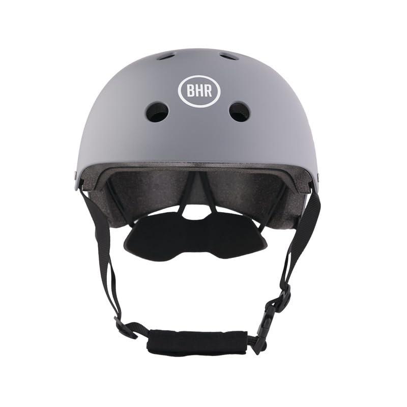BHR 837 URBAN Casco per Monopattino, Scooter Elettrici e Città - Omologato CE per Ragazzi e Adulti - Per Bicicletta, MTB, BMX, Skateboard, Pattinaggio - Grigio Opaco, L