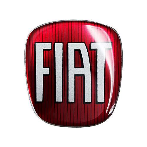 Fiat Adesivo 3D Logo Anteriore + Posteriore Compatibile con 500, Rosso