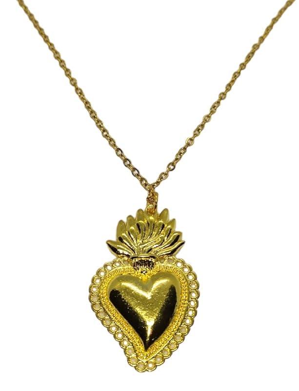 Collana Cuore Sacro con Ciondolo,Idea Per Regalo Festa Della Mamma, Natale Compleanno Fatto a Mano, Gioielli Donna