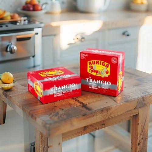 Trancio di tonno Auriga all'olio di oliva 300gr. Fonte di Proteine. Senza conservanti.