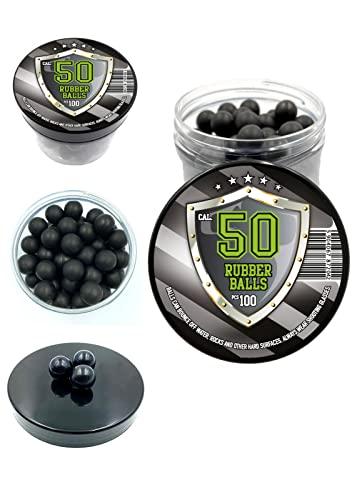100 x Palline di Gomma dura 1.6 Grams Hard Rubberballs Reusable Paintballs for Home Self Defense Training Pistols in 50 Cal.