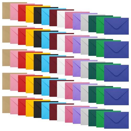 WYAN Confezione da 70 buste multicolori, buste premium per uso commerciale, bustes per piccoli oggetti, per regali, biglietti di auguri, matrimoni, affari, inviti (biglietto non incluso)