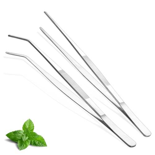 Berglander Pinzette da cucina, 2 pezzi, 30,5 cm, extra lunghe, in acciaio inox, resistenti, per chef, servire cibo, grill, cucina, pasta, insalata, barbecue