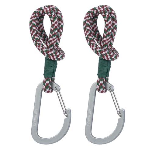 LÄSSIG Ganci per Passeggino Porta Borse Appendere Borse Shopping Borsa per Passeggino 2 pezzi/Stroller Hooks Cord green/lavender/deep red