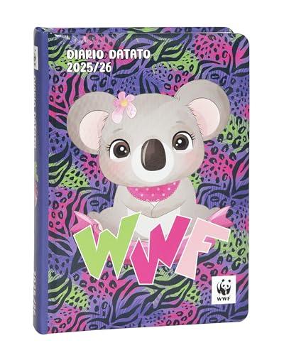 WWF - Diario Scuola 2025-2026 Ufficiale WWF, Diario 12 Mesi, Ideale per la Scuola Elementare o Media, con Copertina Rigida e 352 Pagine a Colori, 13 x 17,8H cm