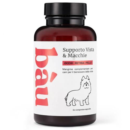 Integratore per Cani Supporto alla Vista e Riduzione Macchie da Lacrimazione - Ingredienti Naturali con Olio di Pesce e Carota per la Salute Oculare del tuo Cane - 60 Compresse