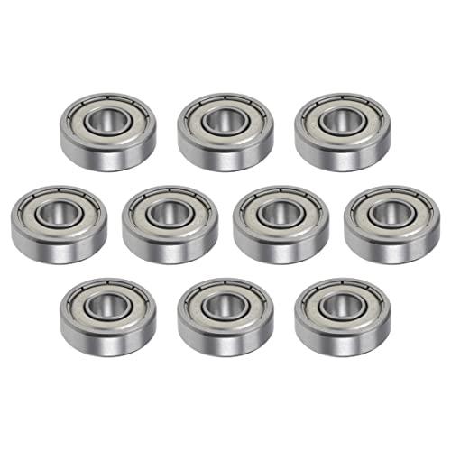 PATIKIL 6mm x 16mm x 5mm Profondo Scanalatura Sfere Cuscinetti, 10 Pezzi Cromo Acciaio Cuscinetto a Sfera a Gola Profonda per Potenza Trasmissione, R1660ZZ
