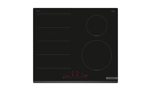 Bosch PUE612BB1E Serie 6 Piano cottura a induzione, Senza profili, Controlli Touch, Riscaldamente ultra rapido, Controllo bambini, Con limitatore di potenza, Bianco, 60 cm.