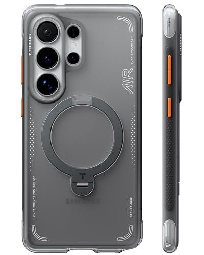 TORRAS Ostand Q3 Air Cover per Samsung S26 Ultra con vero airbags Doppia protezione [Supporto magnetico 360° robusto] Custodia S26 Ultra Cover con pulsante di controllo della fotocamera, Nero