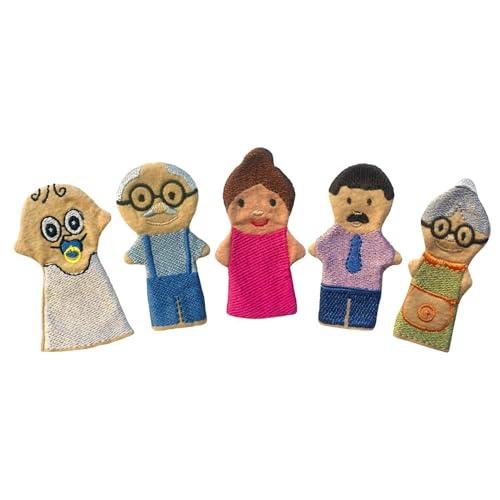 Set di marionette da dito, amorevole famiglia, 5 pezzi, a partire dai 6 mesi, bambole colorate in feltro per neonati e bambini piccoli, ruoli di famiglia, giocattoli educativi in feltro