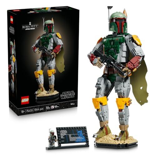 LEGO Star Wars 75455 Boba Fett Action Figure - Kit di Modellismo per Adulti con Armatura Beskar, Blaster e Minifigure - Decorazione da Scaffale o Scrivania - Regalo per i Fan del Ritorno dello Jedi
