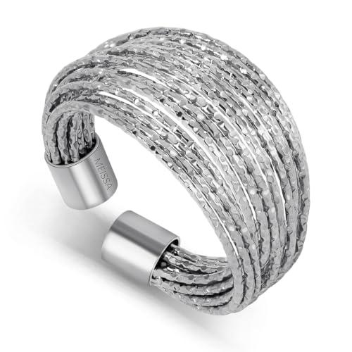 Meissa Anello Oro Da Donna Regolabile In Acciaio Inossidabile, Anello Da Pollice Fatto A Mano, Fascia Larga Dorata, Anello Chunky, Gioiello Statement Quotidiano Per Natale